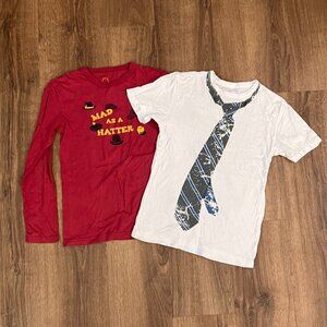 Mini Boden / Warrior Poet Mad Hatter Tie T-Shirt Bundle Sz 9-10